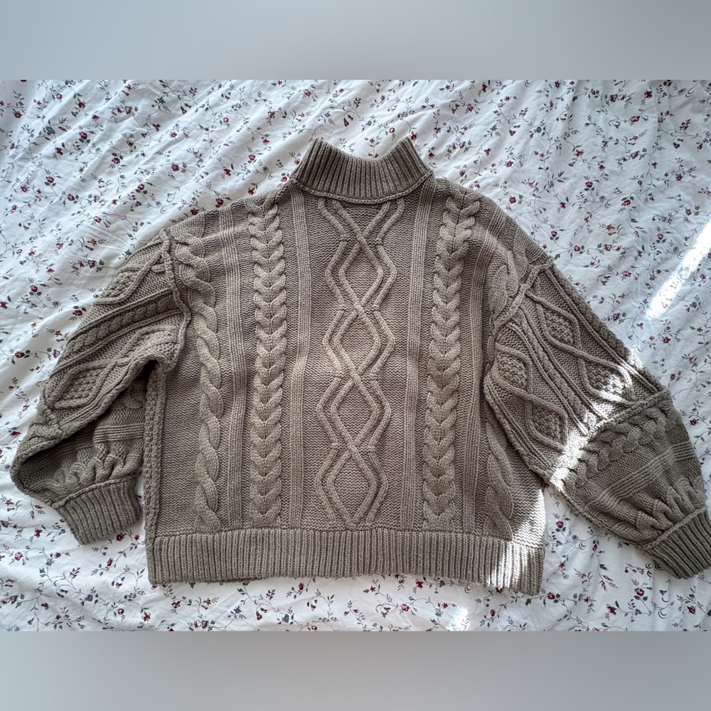 We The Free Love Your Cable - Chunky Mockneck - Olive - Picture 3 of 7